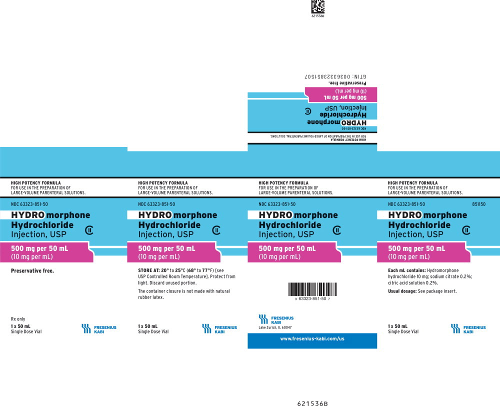 PACKAGE LABEL - PRINCIPAL DISPLAY - Hydromorphone Hydrochloride 500 mg Individual Carton Label 