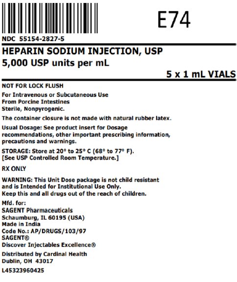 5000USP/mL bag label