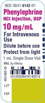 Phenylephrine HCI Injection, USP 1 mL SDV Container Label