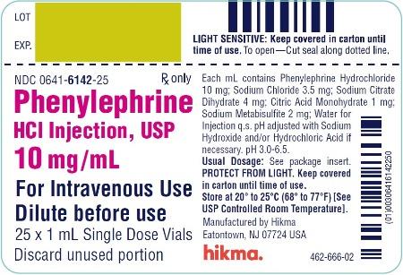 Phenylephrine HCI Injection, USP 1 mL SDV Carton Label