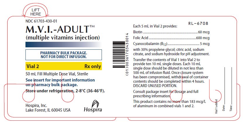 PRINCIPAL DISPLAY PANEL - 50 mL Vial Label - NDC 61703-430-01