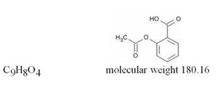 The following structural formula for Aspirin (benzoic acid, 2-(acetyloxy)-) is a nonsteroidal anti-inflammatory drug. 