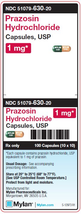 Prazosin Hydrochloride 1 mg Capsule Unit Carton Label