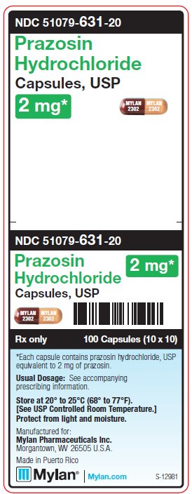 Prazosin Hydrochloride 2 mg Capsule Unit Carton Label