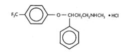 The structural formula for SARAFEM (fluoxetine hydrochloride tablets) is a selective serotonin reuptake inhibitor (SSRI) for oral administration. It is designated (±)-N-methyl-3-phenyl-3-[(a,a,a-trifluoro-p-tolyl)oxy]propylamine hydrochloride and has the empirical formula of C17H18F3NO•HCl. Its molecular weight is 345.79. 