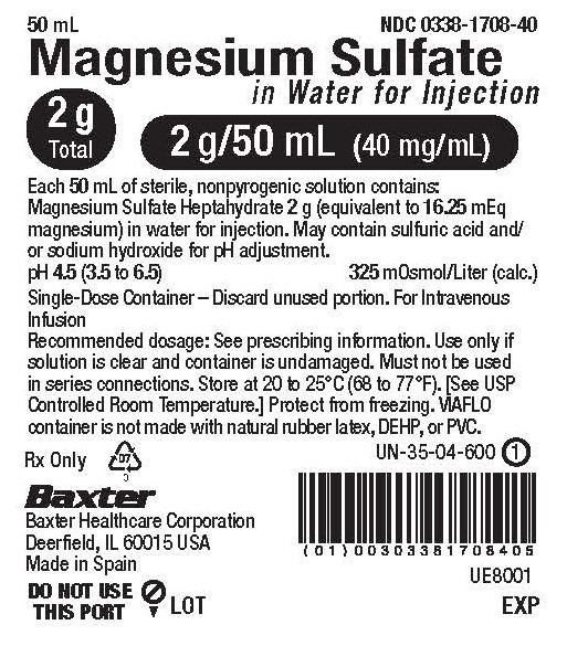 Magnesium Sulfate in Water Representative Container Label 0338-1708-40