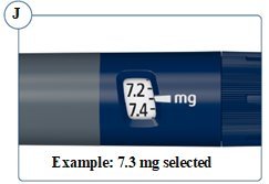 Figure J: Example of 7.3 mg selected.