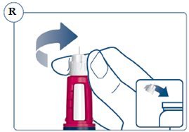 Figure R: Place the needle in a sharps container.