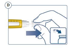 Figure D: Pull off inner needle cap and dispose of it.