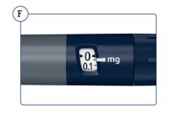 Figure F: Marking on dose counter equals 0.5 mg.