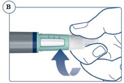 Figure B Push the needle straight onto the Pen.