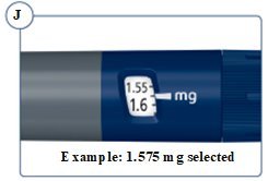 Figure J The dose counter shows the dose in "mg".