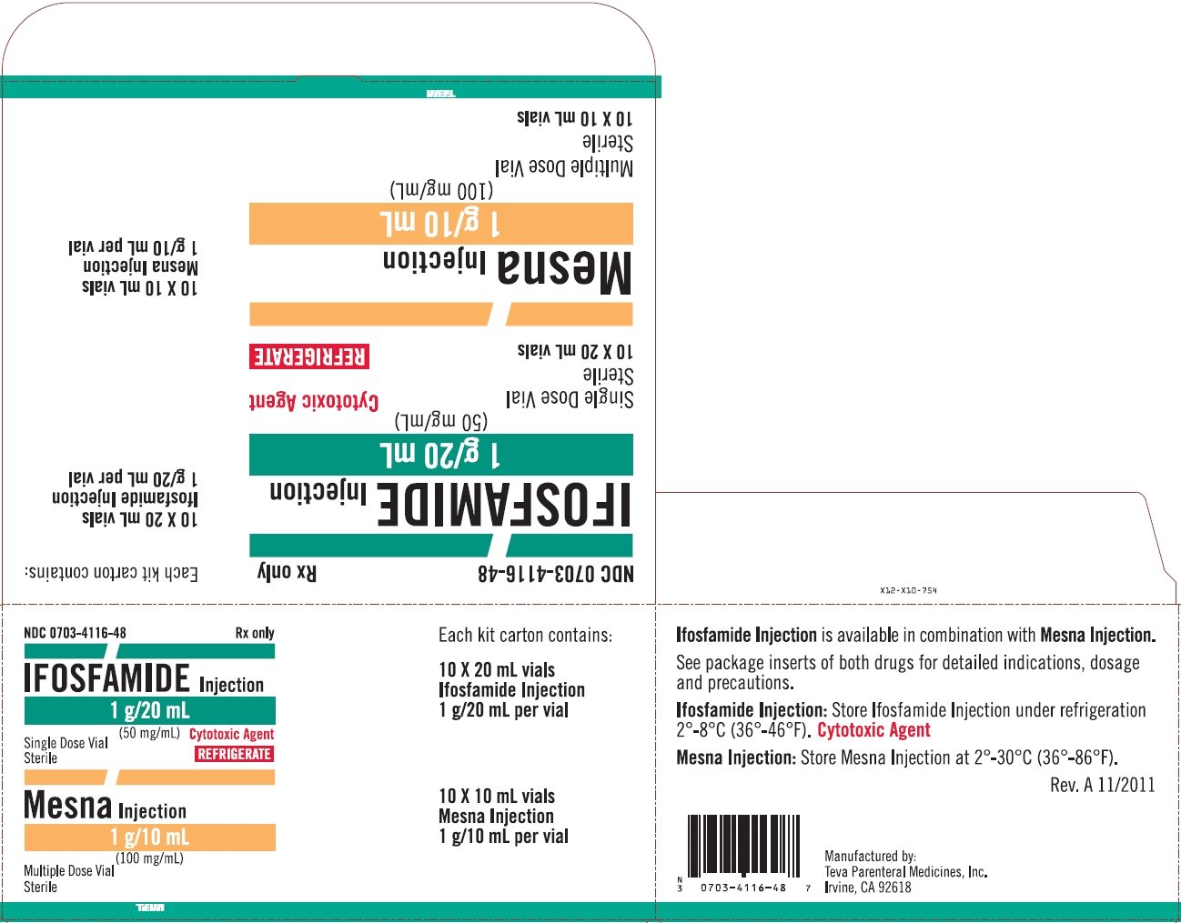 Ifosfamide and Mesna Injection Kit (10 and 10) Text, Part 1 of 2