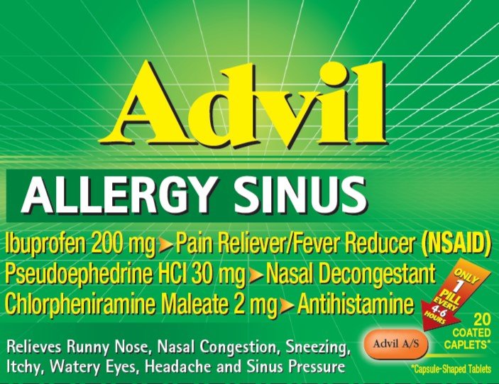 Advil Allergy and Sinus 20 Blister Pack Carton