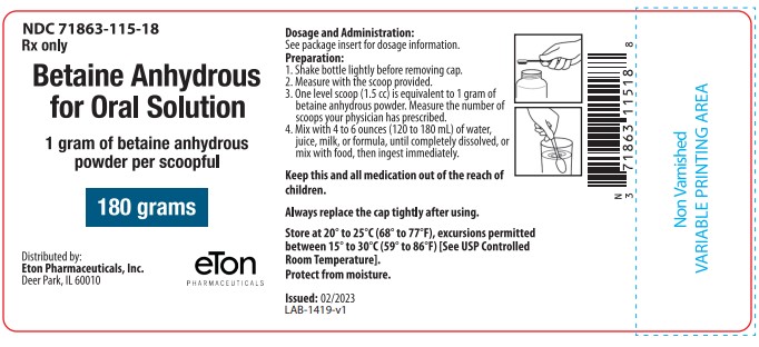 Betaine Anhydrous Label