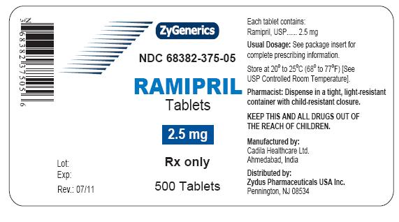 Ramipril Tablets, 2.5 mg