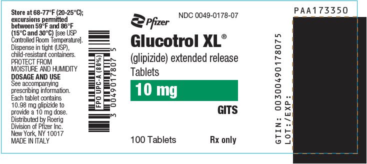 PRINCIPAL DISPLAY PANEL - 10 mg Tablet Bottle Label - NDC 0049-0178