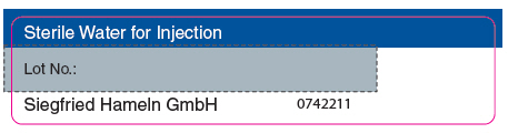 PRINCIPAL DISPLAY PANEL - Sterile Water for Injection Vial Label
