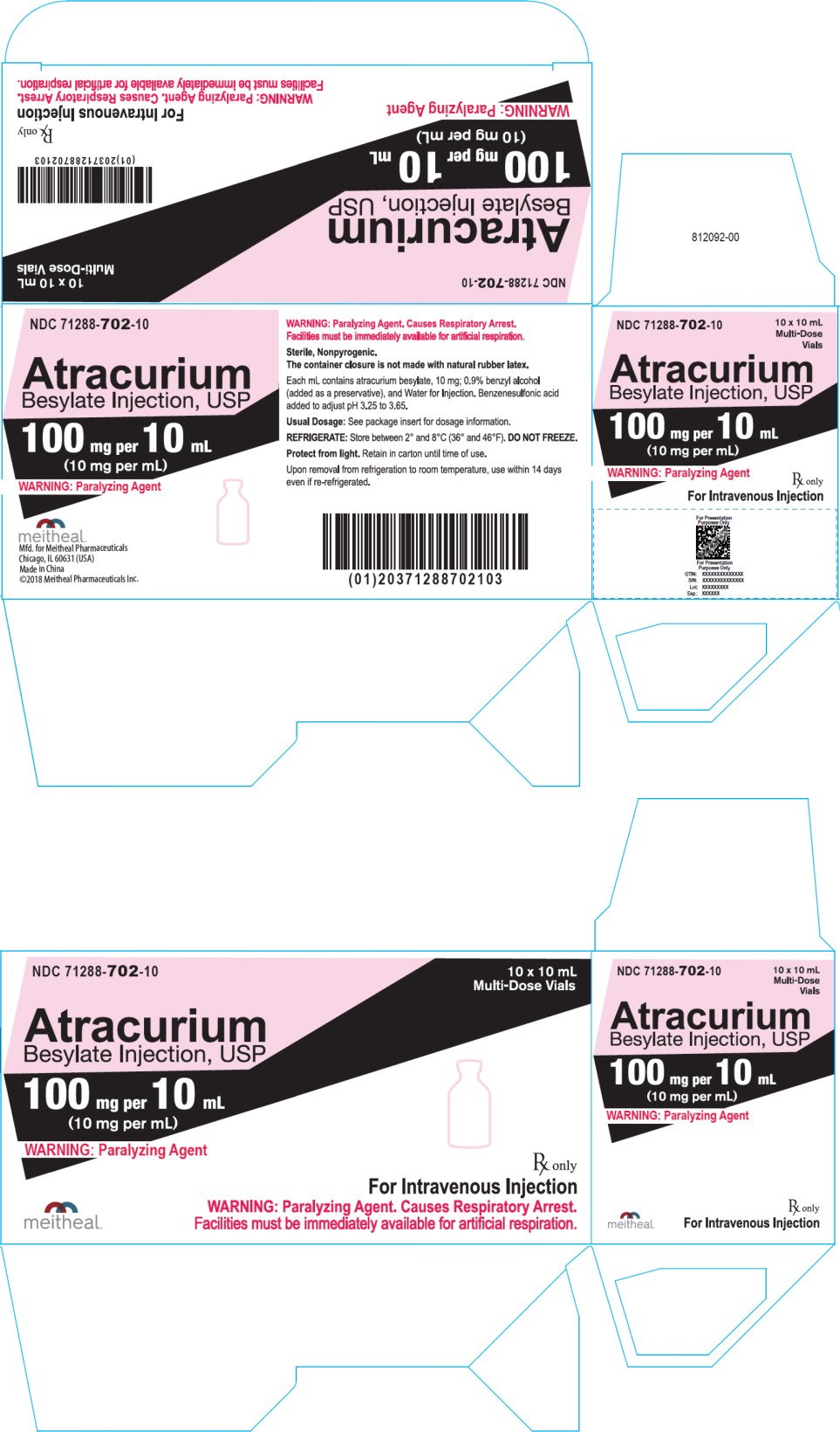Principal Display Panel – Atracurium Besylate Injection, USP 100 mg Carton
