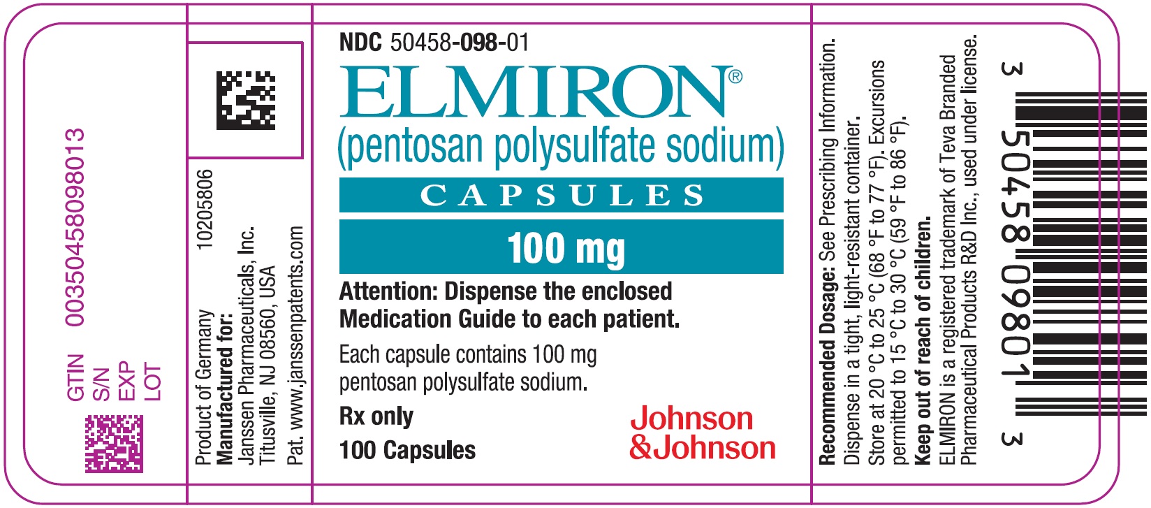 PRINCIPAL DISPLAY PANEL - 100 mg Capsule Bottle Label