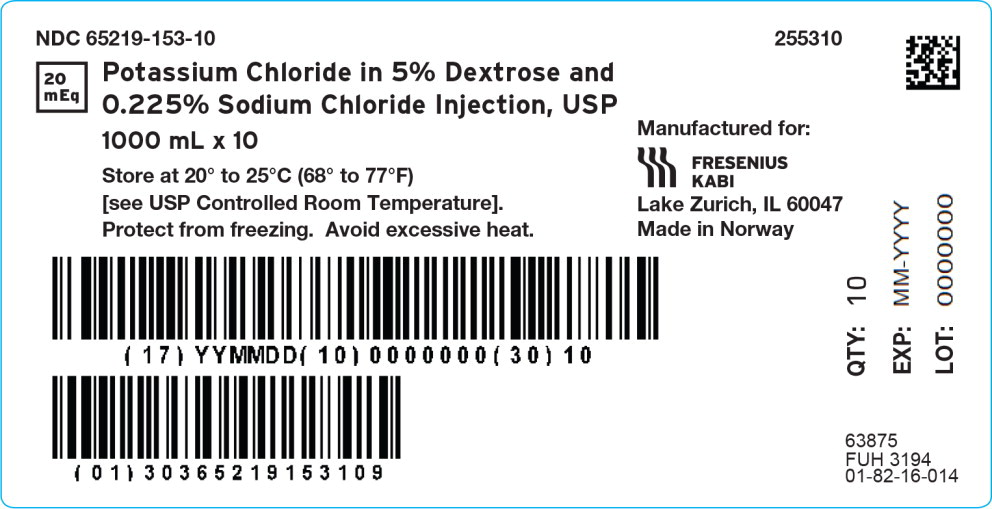 PACKAGE LABEL - PRINCIPAL DISPLAY – Potassium Chloride in 5% Dextrose and 0.225% Sodium Chloride Injection, USP Case Label
