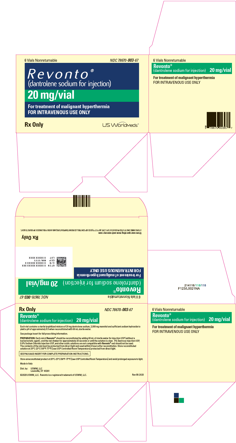 PRINCIPAL DISPLAY PANEL - 20 mg Vial Carton