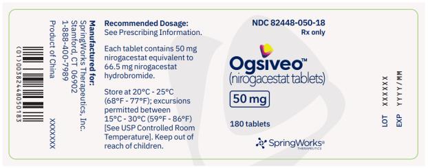 PRINCIPAL DISPLAY PANEL
NDC 82448-050-18
Rx Only
Ogsiveo
50 mg
180 tablets
