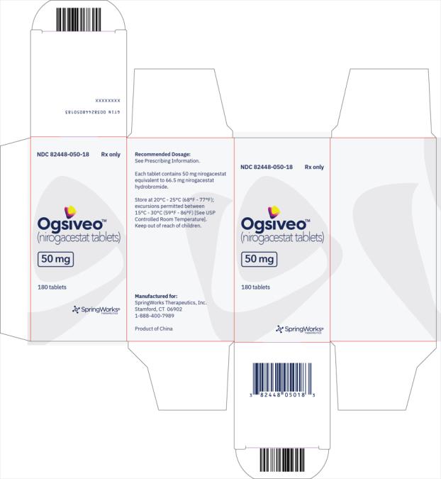 PRINCIPAL DISPLAY PANEL
NDC 82448-050-18
Rx Only
Ogsiveo
50 mg
180 tablets
