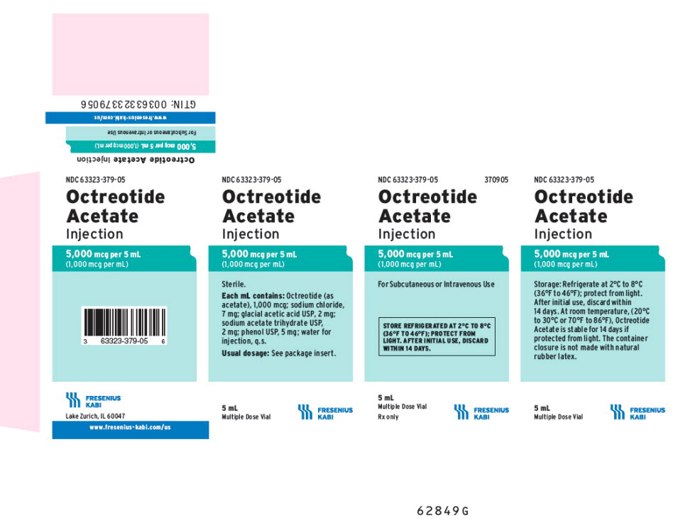PACKAGE LABEL - PRINCIPAL DISPLAY - Octreotide 5,000 mcg Multiple Dose Vial Carton Panel
