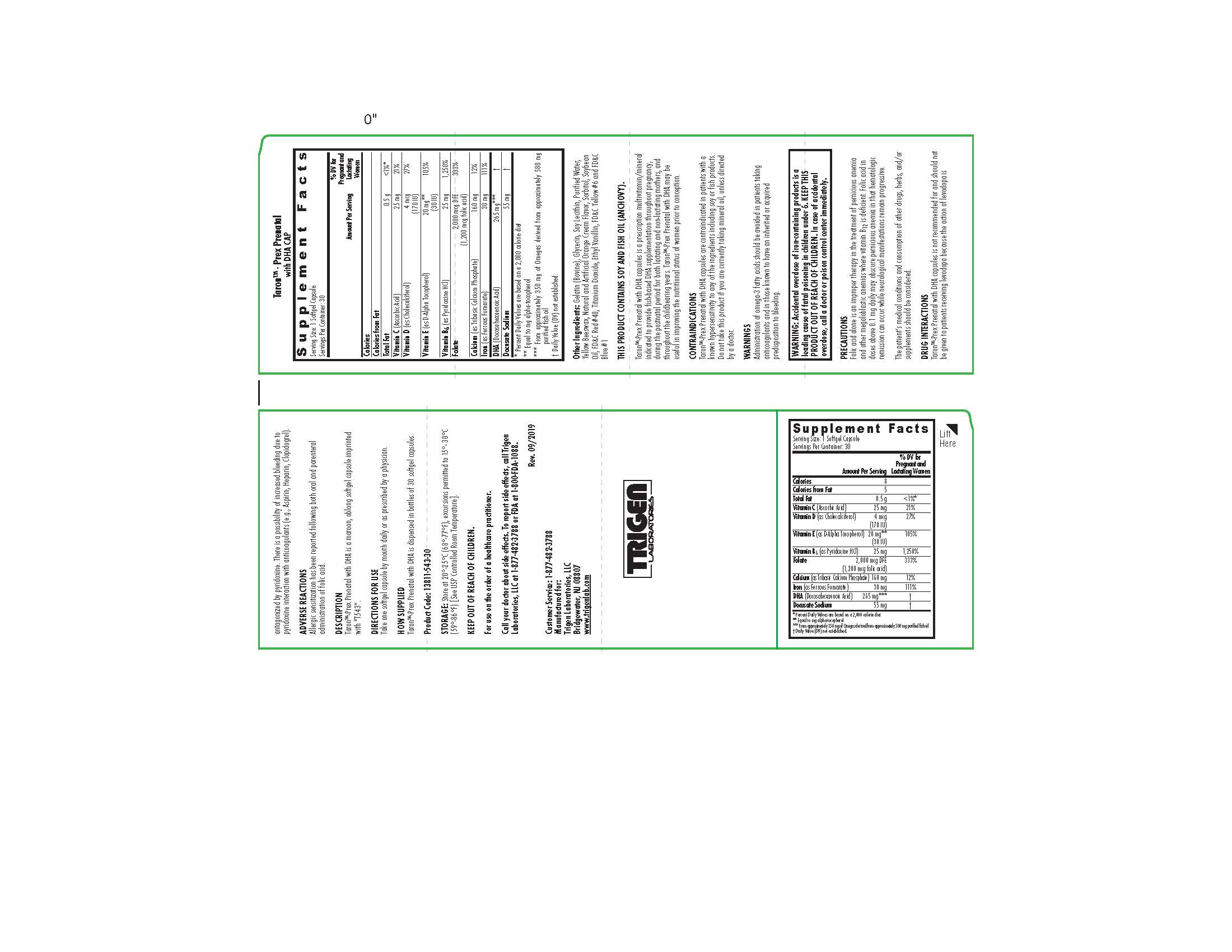 Taron Prex Prenatal Bottle label