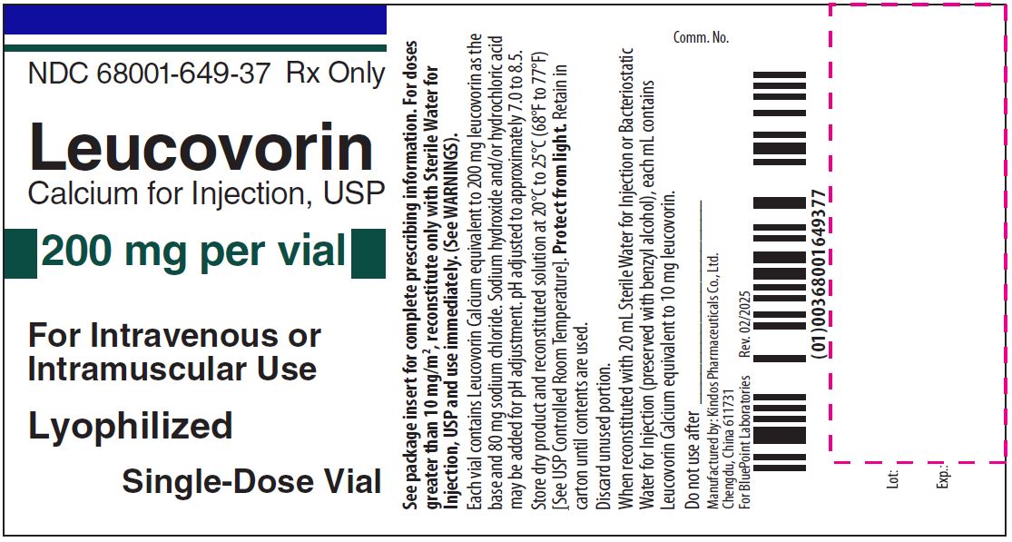 Vial Label - Leucovorin Calcium for Injection USP 200mg per vial
