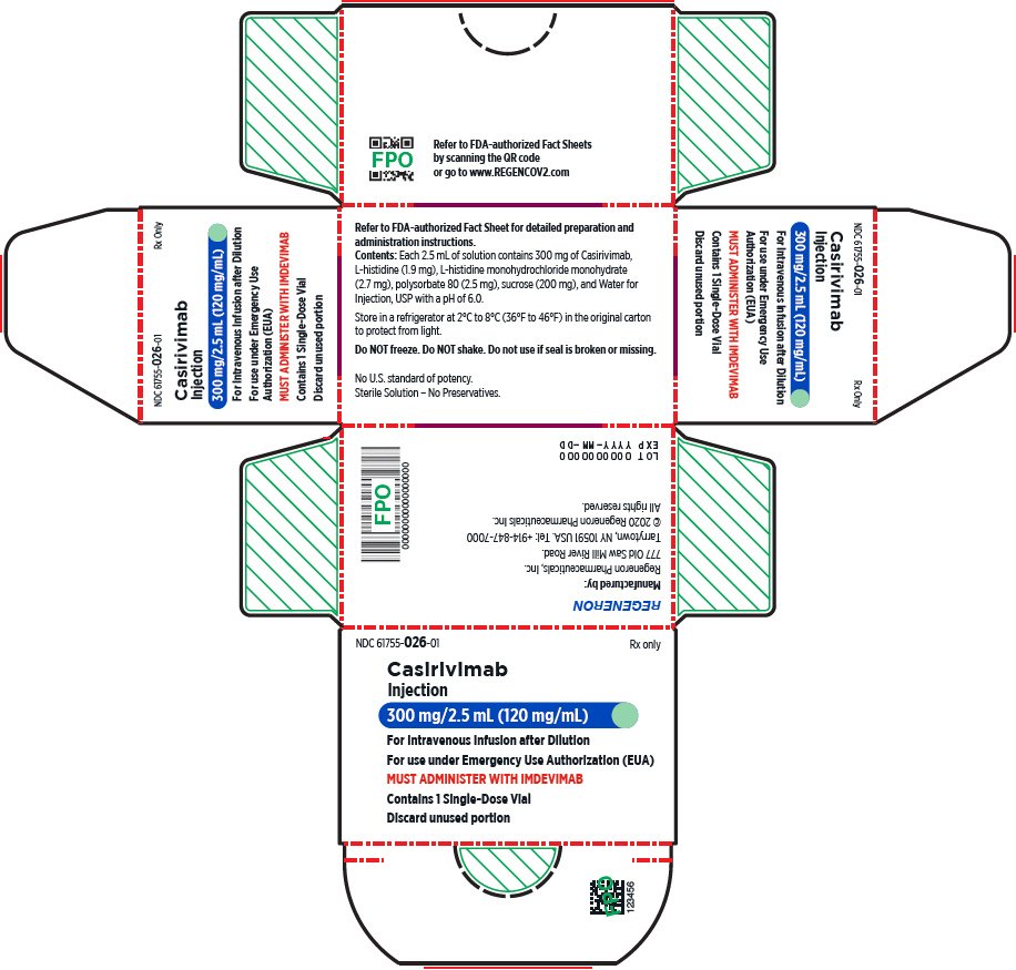 PRINCIPAL DISPLAY PANEL - 300 mg/2.5 mL Vial Carton - Casirivimab