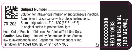 PRINCIPAL DISPLAY PANEL - 300 mg/2.5 mL Modified Vial Label - REGN10933