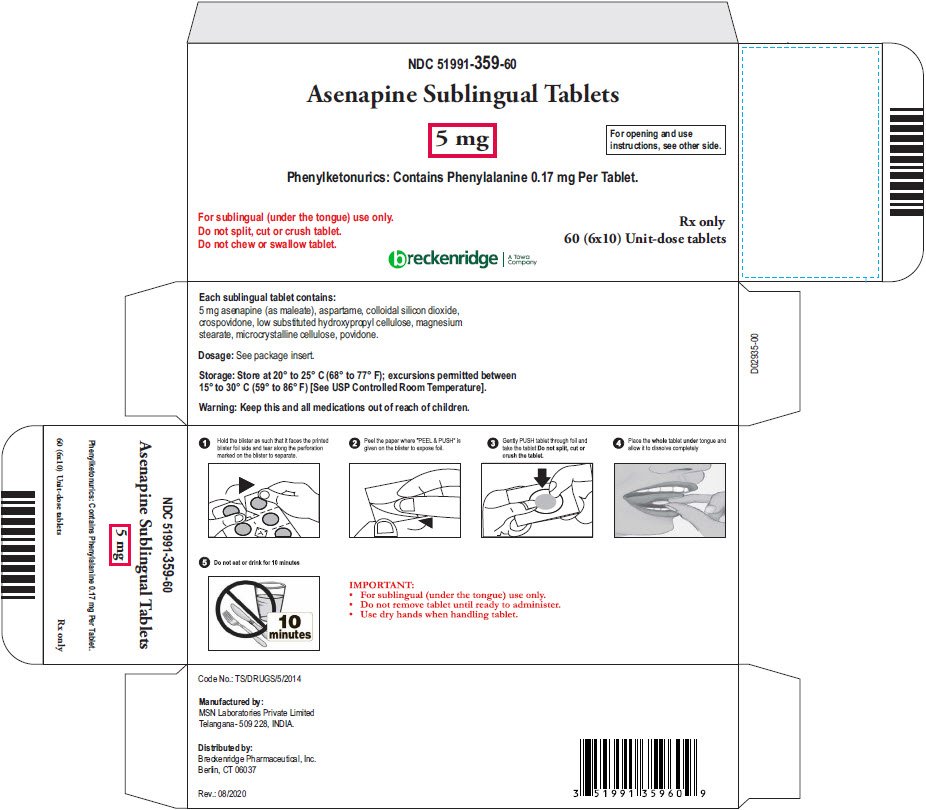 PRINCIPAL DISPLAY PANEL - 5 mg Tablet Blister Pack Box - 51991-359