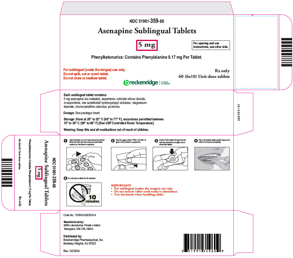 PRINCIPAL DISPLAY PANEL - 5 mg Tablet Blister Pack Box - 51991-359