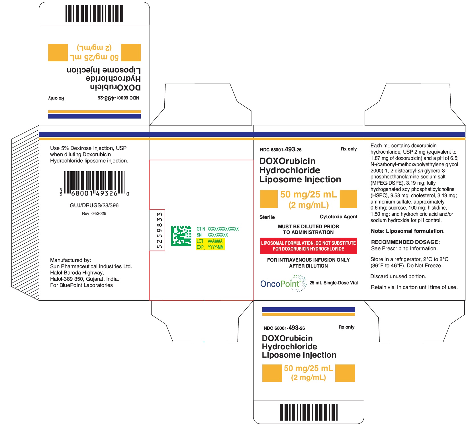 DOXOrubicin HCl Injection 50mg Carton 0425