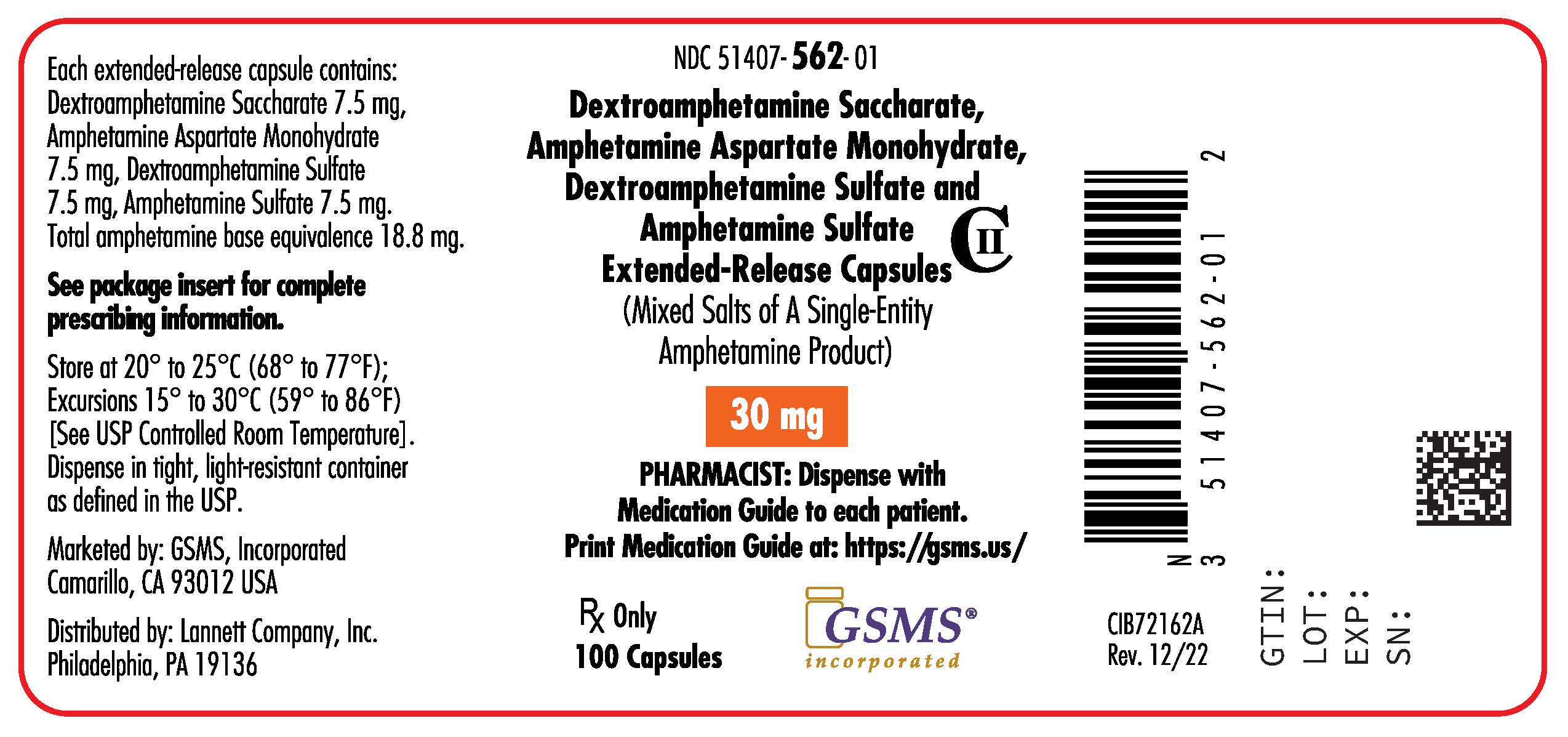 Dextroamphetamine Saccharate, Amphetamine Aspartate, Dextroamphetamine Sulfate, Amphetamine