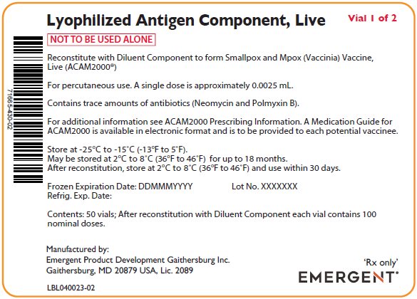 Lyophilized Antigen Component, Live - 50 Vials Carton Label