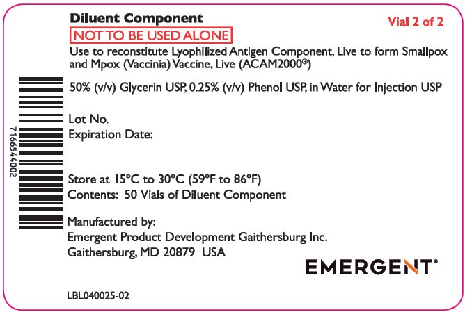 Diluent Component - 50 Vials Carton Label