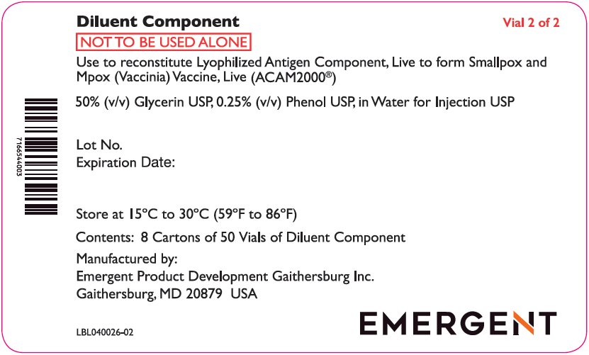Diluent Component - 8 Cartons of 50 Vials Case Label