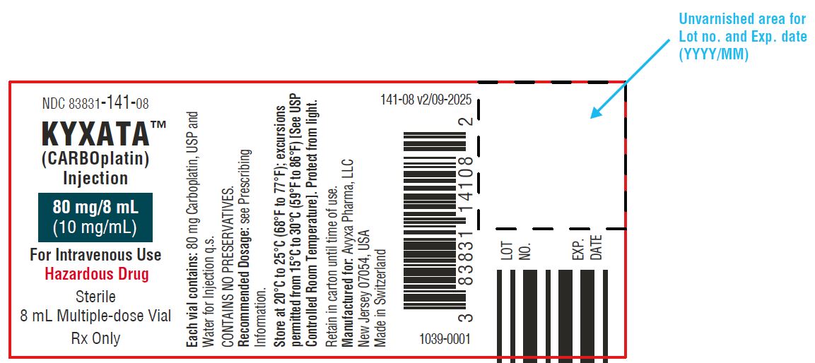 KYXATA (CARBOplatin) Injection, 80 mg/8 mL (10 mg/mL) -Vial Label