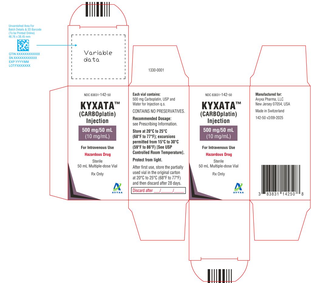 KYXATA (CARBOplatin) Injectionn, 500 mg/50 mL (10 mg/mL) -Carton Label