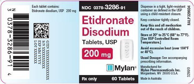 Etidronate Disodium Tablets 200 mg Bottle Label