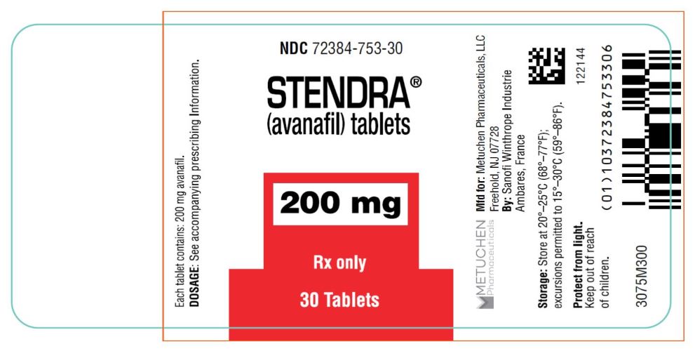 PRINCIPAL DISPLAY PANEL
NDC 76299-322-85
STENDRA
(avanafil) tablets
200 mg
Rx Only
30 Tablets
