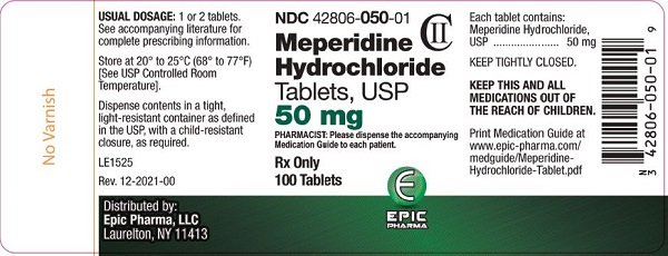 L:\Labeling Department\AANDA Products\Meperidine HCl Tablets_50_100mg-040331-Epic\Docs for Submission\SPL\Version 20\50mg-100ct.JPG