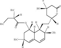 Chemical formula for Lovastatin.