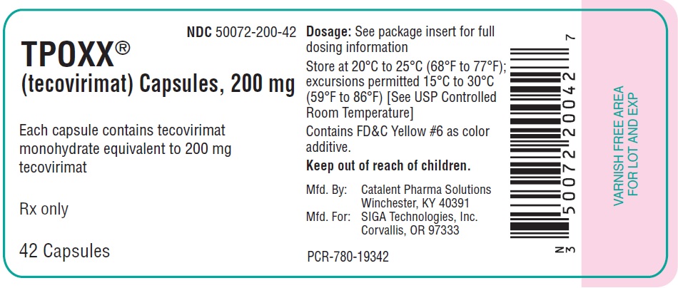 200 mg Capsule 42-count Bottle Label