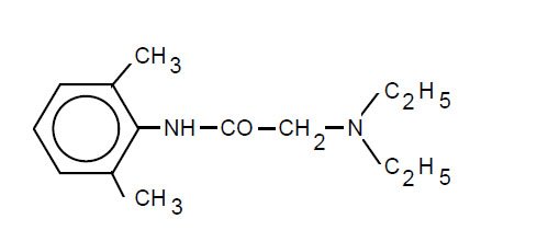 Lidocaine chemical structure