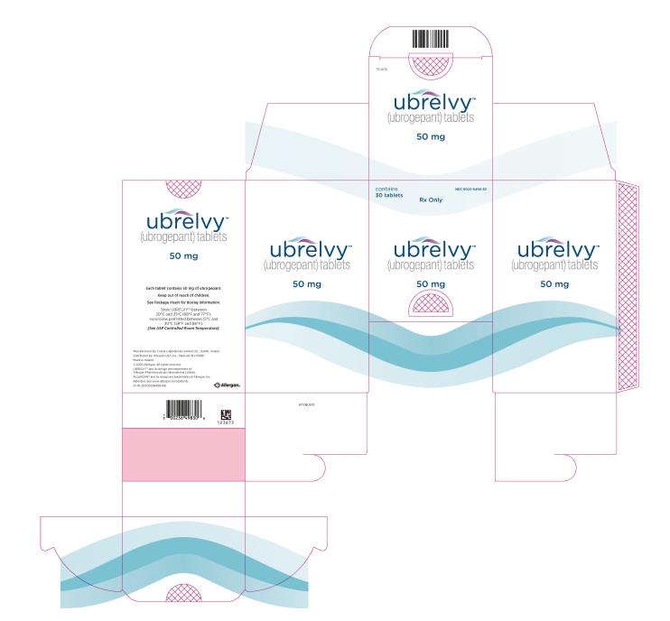 PRINCIPAL DISPLAY PANEL
Contains
30 Tablets 
NDC 0023-6498-30
Rx Only
UBRELVY™
(ubrogepant) tablets
50 mg

