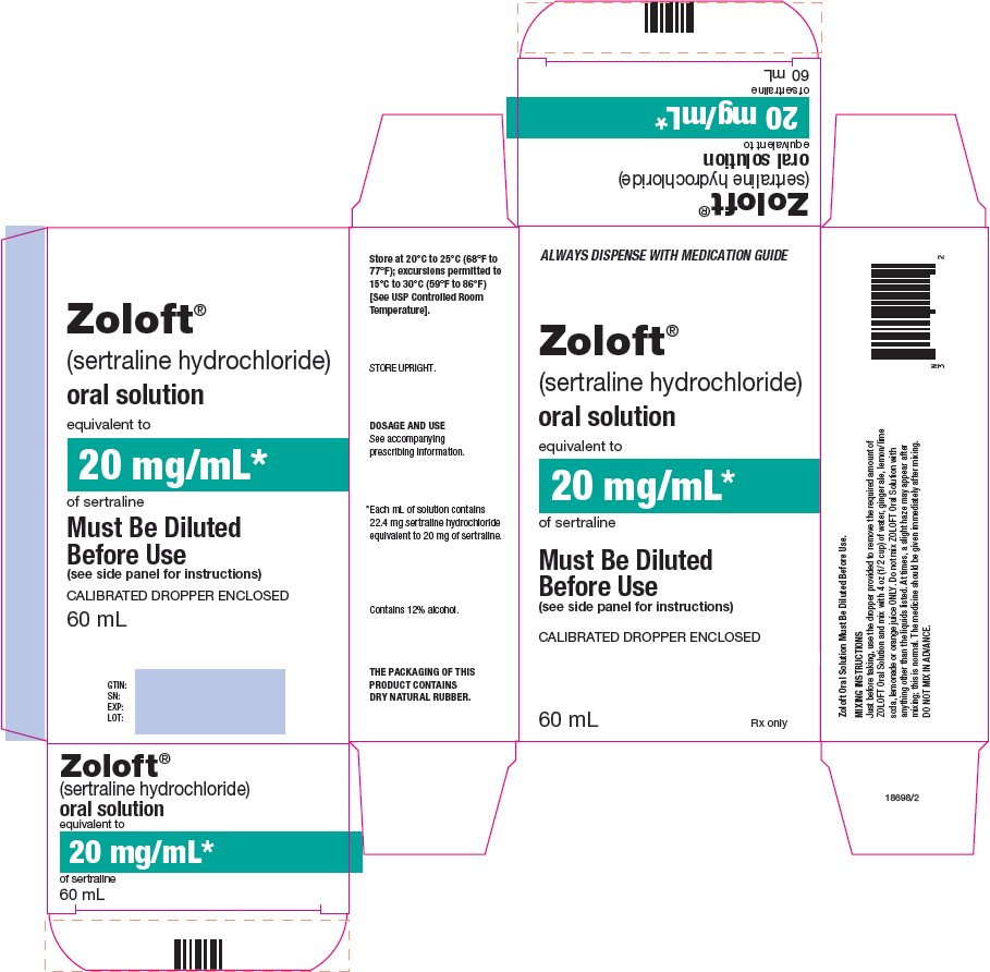 Zoloft Oral Solution 20 mg/mL Carton Label